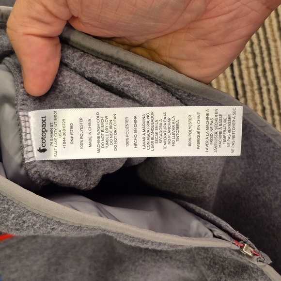 COTOPAXI Teca Grey Striped Fleece Polyester Small Womens Full Zip Casual Jacket - Picture 7 of 8